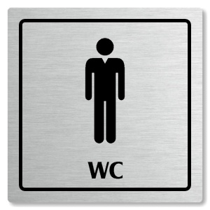 WC muži, 80x80mm, stříbrná, Arizona
